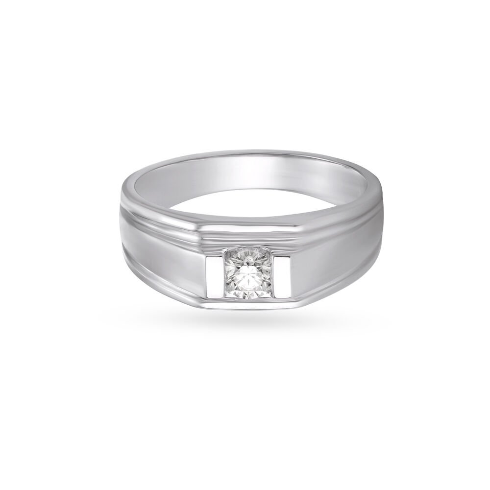 Mount Diamond Platinum Finger Ring For Men