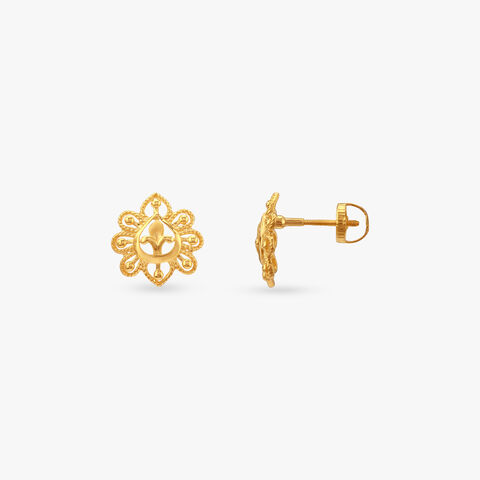 Eternal Grace Gold Stud Earrings