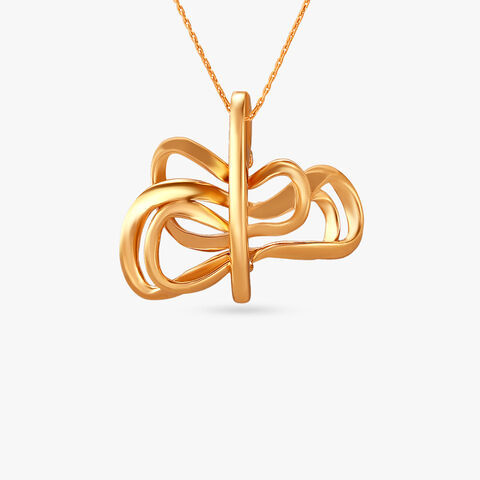 Fluid Fusion Gold Pendant and Earrings Set