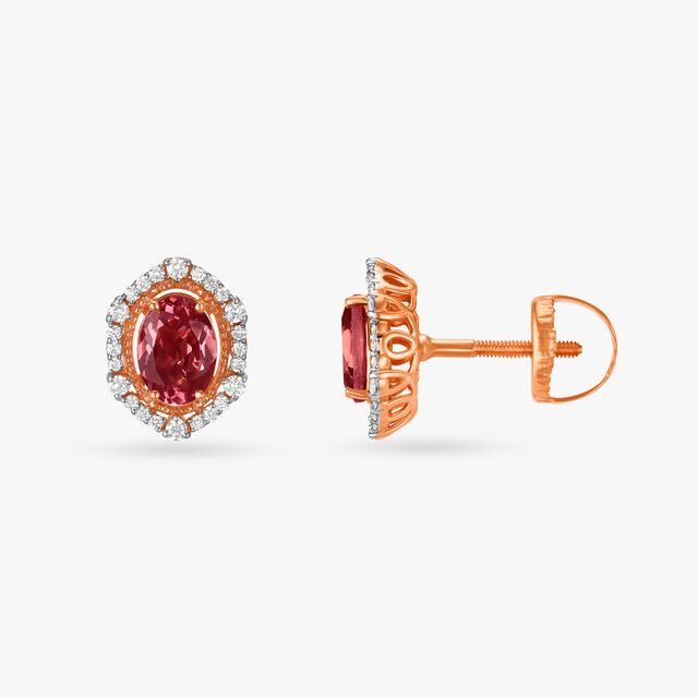 Raspberry Pops Diamond Stud Earrings,,hi-res image number null