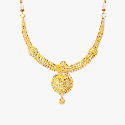 Vintage Crest Gold Necklace