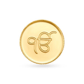 4 gram 22 Karat Gold Coin with Ek Onkar Satnam design