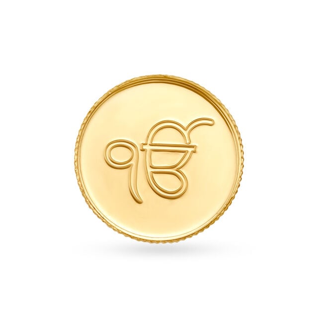 4 gram 22 Karat Gold Coin with Ek Onkar Satnam design,,hi-res image number null