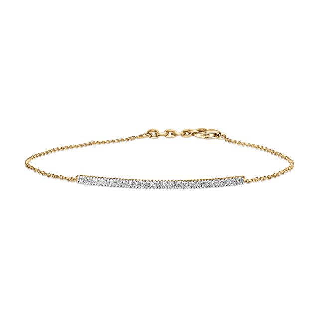 14 KT Yellow Gold Linear Diamond Bracelet,,hi-res image number null
