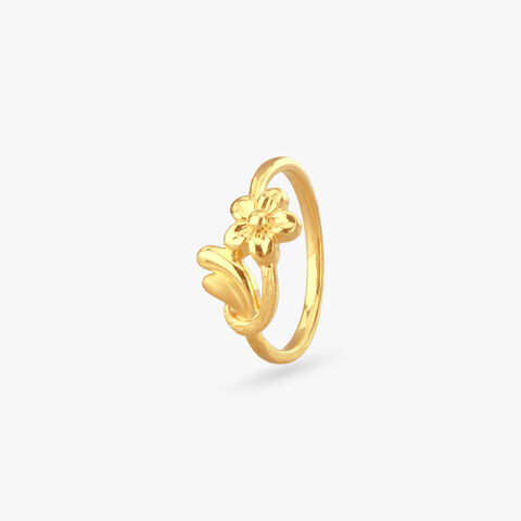 Floral Swirl Gold Ring