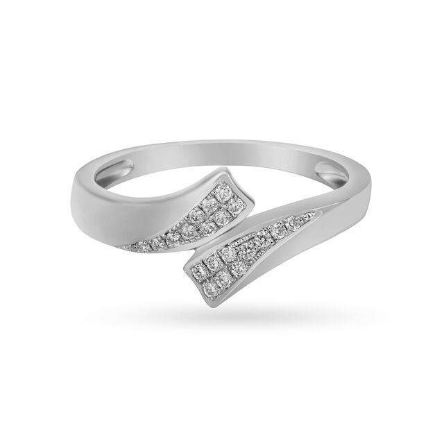 Ribbon Pattern Platinum and Diamond Ring,,hi-res image number null