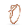 Fluid 18 Karat Rose Gold And Diamond Finger Ring,,hi-res image number null