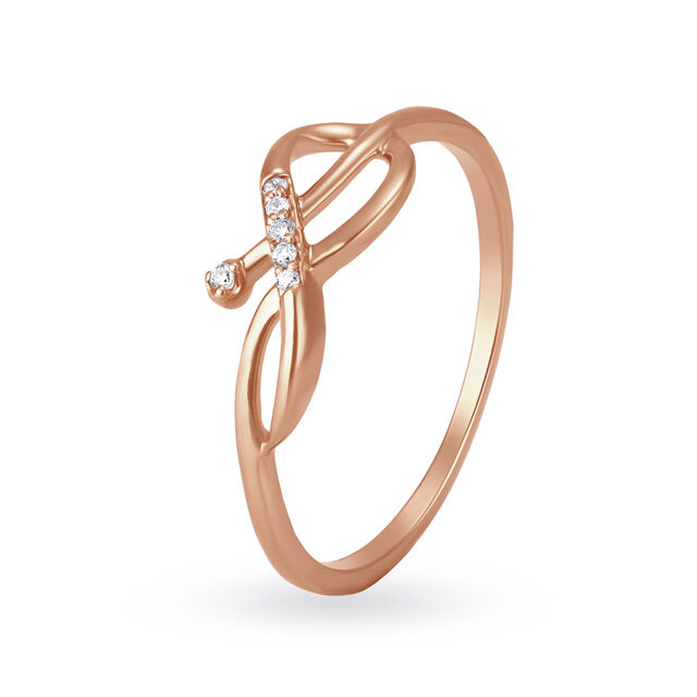 Fluid 18 Karat Rose Gold And Diamond Finger Ring,,hi-res image number null