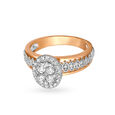 Glimmering 18 Karat White And Rose Gold And Diamond Cluster Ring,,hi-res image number null