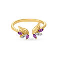14KT Yellow Gold Floral Finger Ring,,hi-res image number null