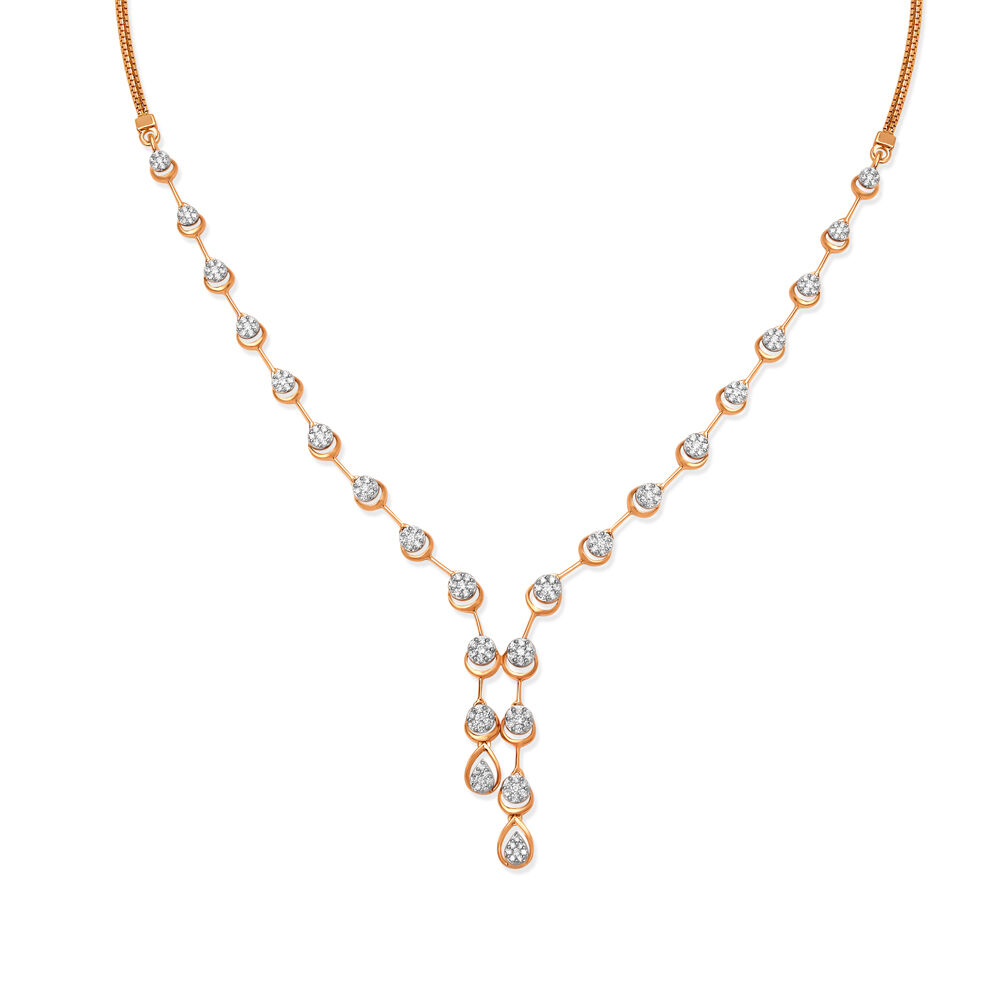 Glistening Rose Gold and Diamond Necklace Set