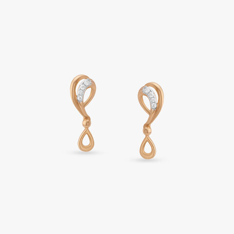 Sculpted Teardrop Diamond Drop Earrings