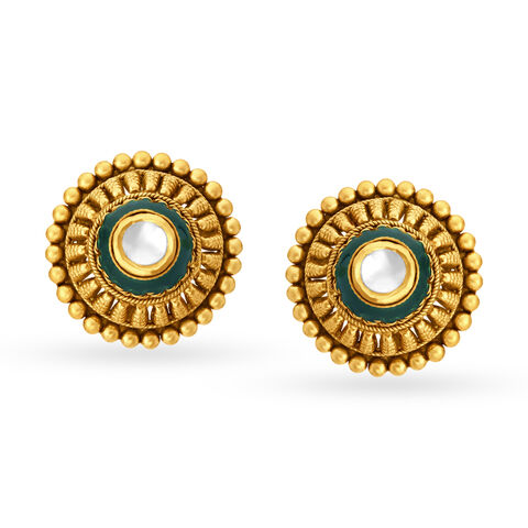 Alluring 22 Karat Yellow Gold Floral Studs