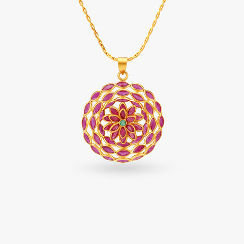 Floral Pendant and Earrings Set