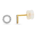Striking 18 Karat Gold Halo Stud Earrings,,hi-res image number null