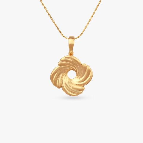 Radiant Whirl Gold Pendant