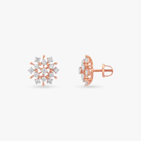 Radiant Rosette Diamond Stud Earrings