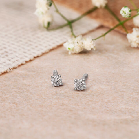 Subtle Diamond Single Stone Stud Earrings for Kids