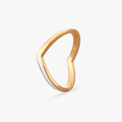 Chevron Charm Gold Finger Ring