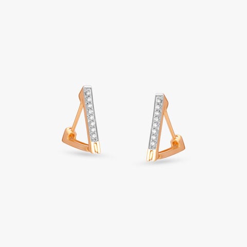 Angular Spark Diamond Hoop Earrings