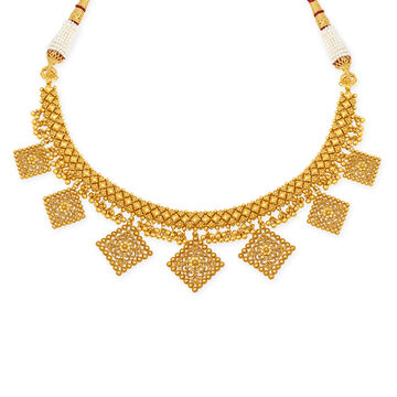 Floral Filigree Gold Necklace