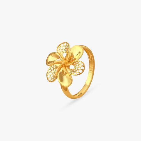 Floral Fantasy Gold Finger Ring