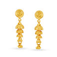 Beguiling 22 Karat Yellow Gold Overlapping Bell Jhumkas,,hi-res image number null