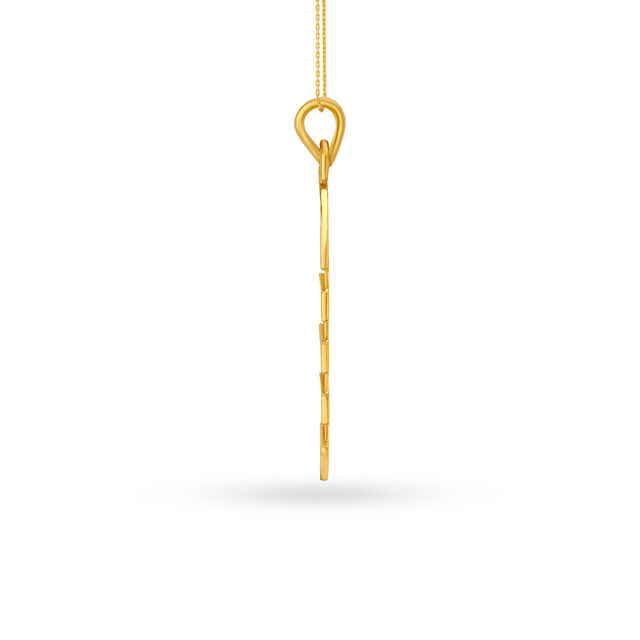 Three Stripe Carved Gold Pendant For Men,,hi-res image number null