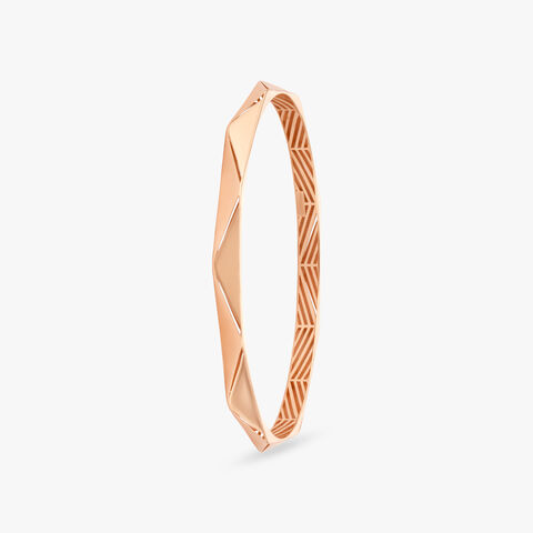 Faceted Edge Gold Bangle