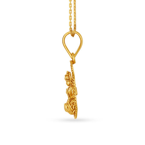 Elaborate carved Goddess Laxmi Gold Pendant