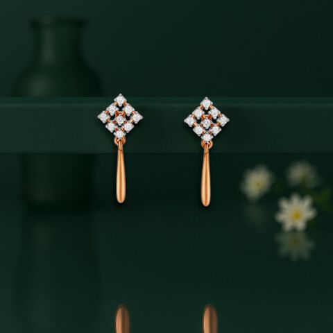 Slender Elegance Diamond Drop Earrings