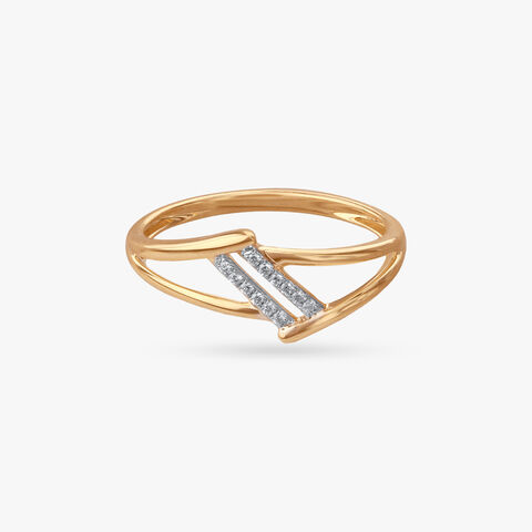 Diagonal Dazzle Diamond Ring