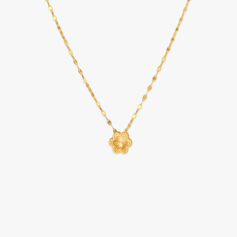 Sunshine Bloom Gold Pendant with Chain for Kids