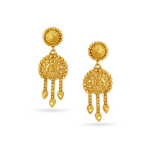 Striking Gold Drop Earrings,,hi-res image number null