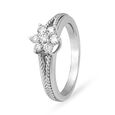 Sparkling 950 Karat Platinum And White Gold And Diamond Floral Ring,,hi-res image number null