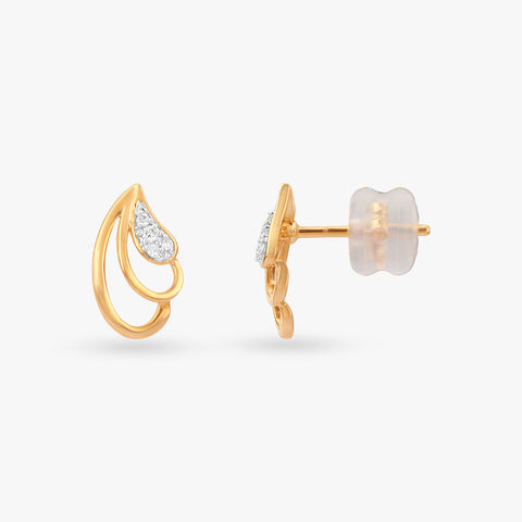 Double Curve Diamond Stud Earrings