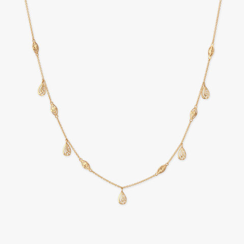 Paisley Cascade Gold Necklace