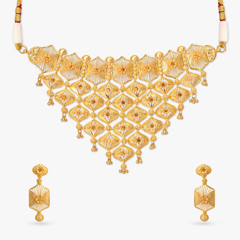 Plume Majesty Gold Necklace Set