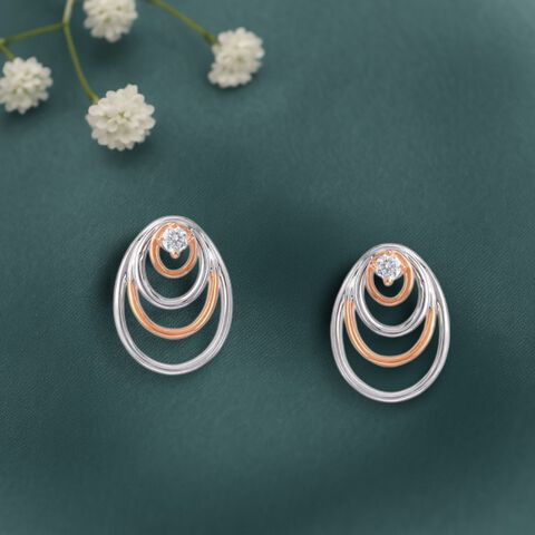 Eclipse Orbit Diamond Stud Earrings