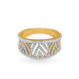 Extravagant 18 Karat Yellow Gold And Diamond Finger Ring,,hi-res image number null