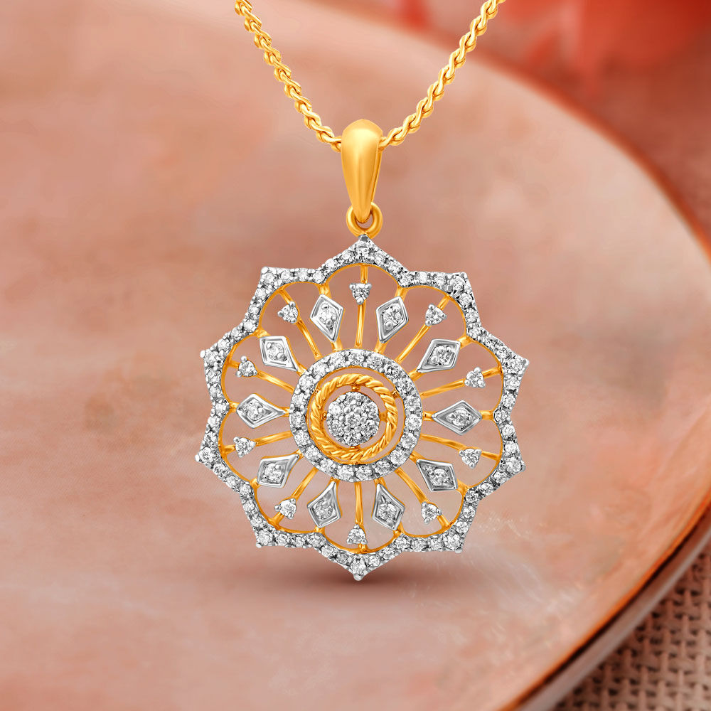 Floral diamond pendant on sale