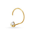 Budding Flower Gold and Diamond Nose Pin,,hi-res image number null