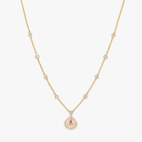 Pretty Halo Open Polki Gold Necklace Set