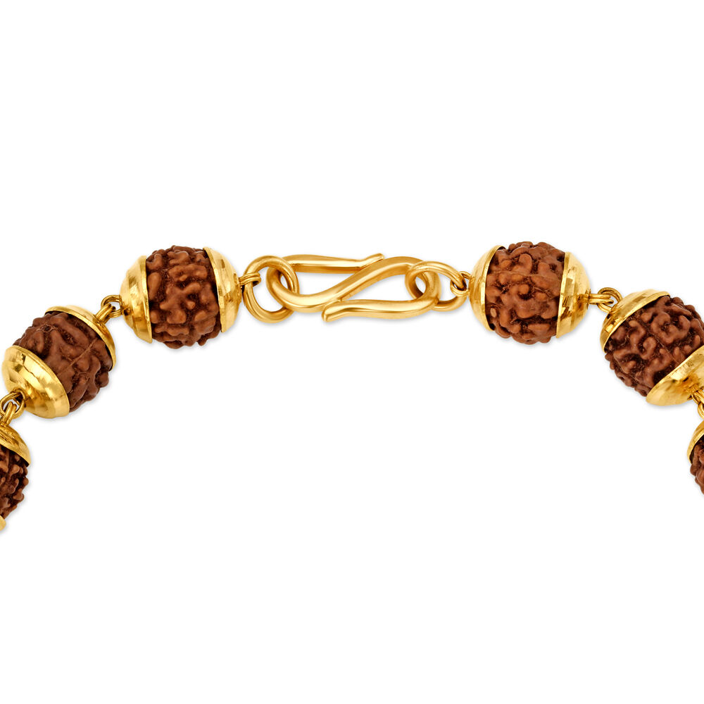 Rudraksha Bracelet With Golden Coloured Metal Caps - Etsy