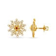 Enticing Floral Stud Earrings with Precious Stones,,hi-res image number null