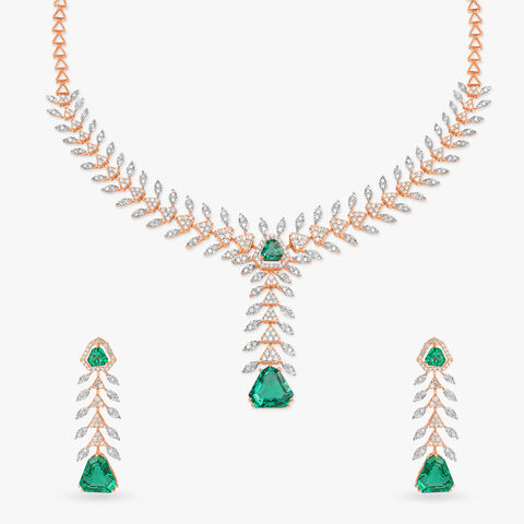 Verdant Symphony Natural diamond Necklace Set