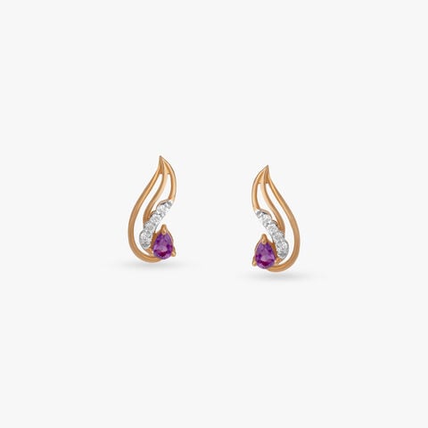 Petal Flame Diamond Stud Earrings