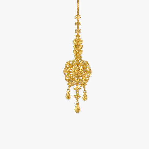 Floral Cascade Gold Maang Tikka