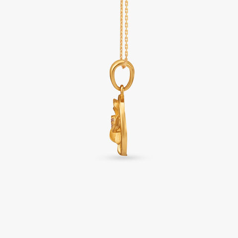 Floral Halo Gold Pendant