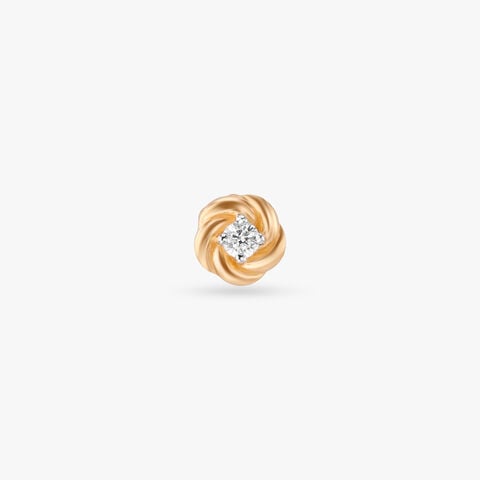 Rose Swirl Diamond Nose Pin